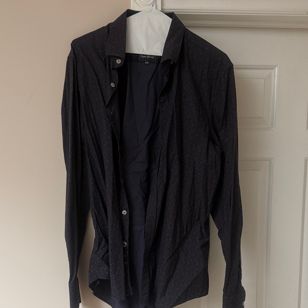 English Laundry Men's Dark Patterned Shirt Jacket